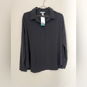 H&M womens black dress shirt size large